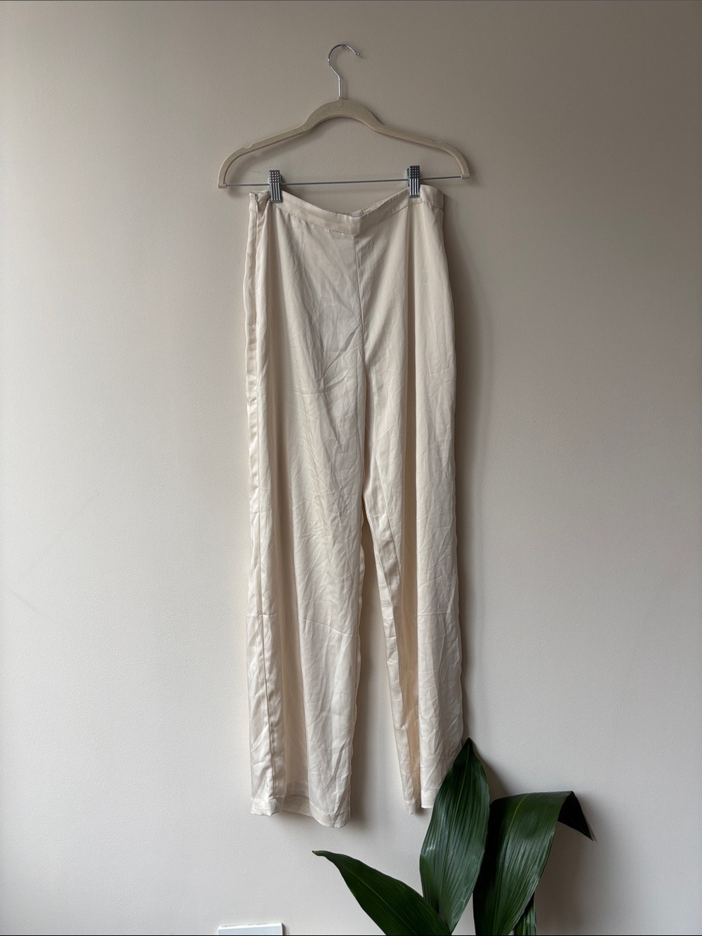 Meshki Off-White Wide Leg Trousers